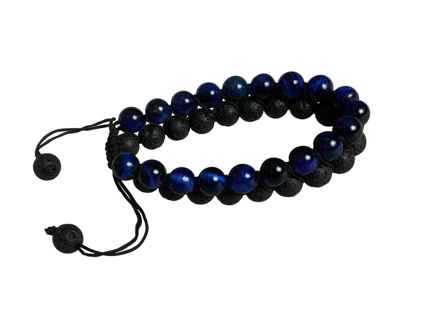 Lava with Blue Cat Eye | Bracelet