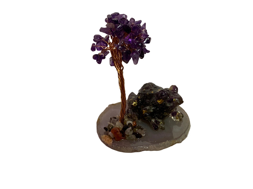 Tree with Frog sitting on an Agate | Home Deocr
