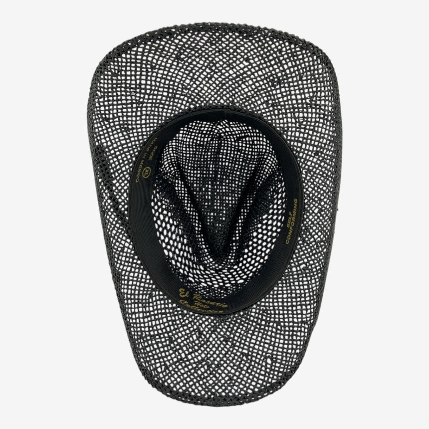 Black Open-Weave Western — Breathable Crown, Braided Band | Hats