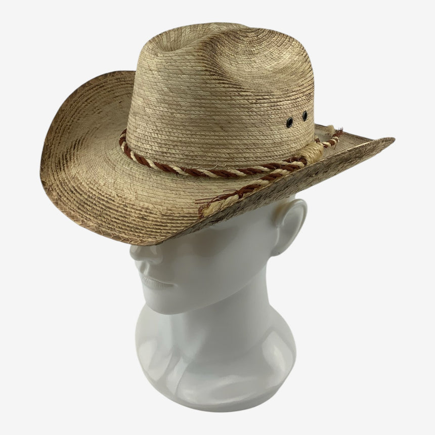 Kids Palm Straw Cowboy Hat with Rope Hatband, Distressed | Hats