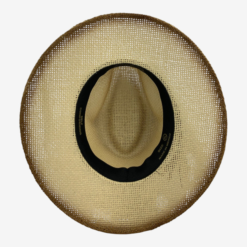 Wide-Brim Woven Straw Safari — Burnt Edge & Braided Band | Hats