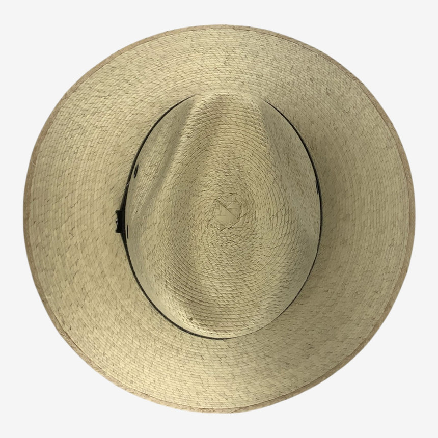 Wide-Brim Palm Straw Safari Hat with Leather Band | Hats