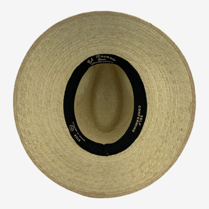 Wide-Brim Palm Straw Safari Hat with Leather Band | Hats