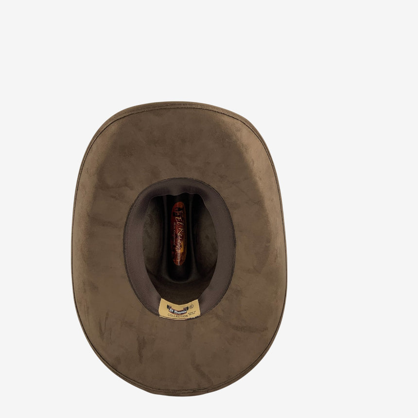 Cowboy Western Hat — Wool Felt, Upturned Brim in Brown | Hats