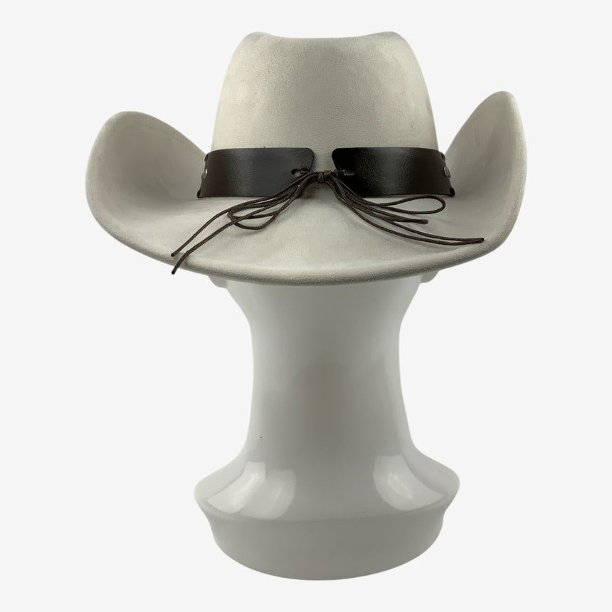 Ivory Felt Cowboy Hat with Longhorn Emblem and Studded Band | Hats