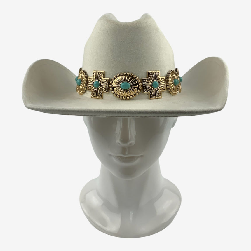 Western Cowboy Hat in Felt with Turquoise Concho Band | Hats