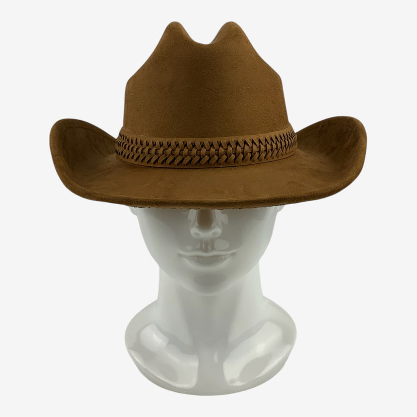 Western Cowboy Hat — Faux Suede, Braided Band | Hats