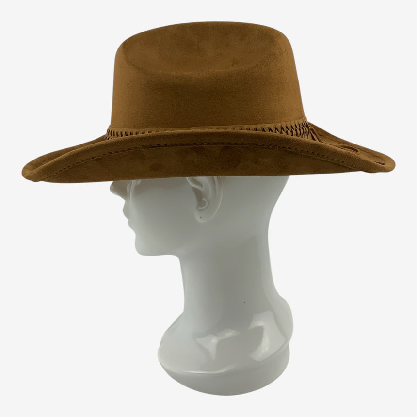Western Cowboy Hat — Faux Suede, Braided Band | Hats