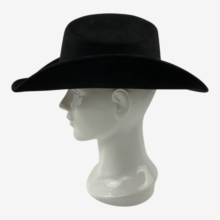 Black Felt Cowboy Hat with Braided Band, Upturned Brim | Hats