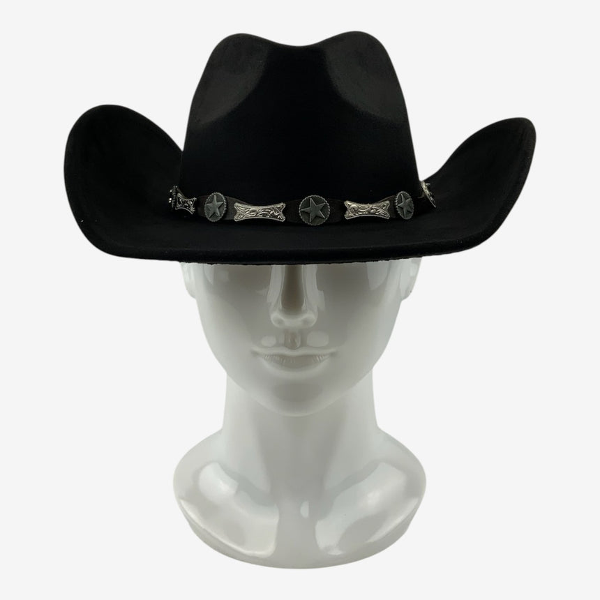 Faux Suede Cowboy Hat with Western Star Concho Band | Hats