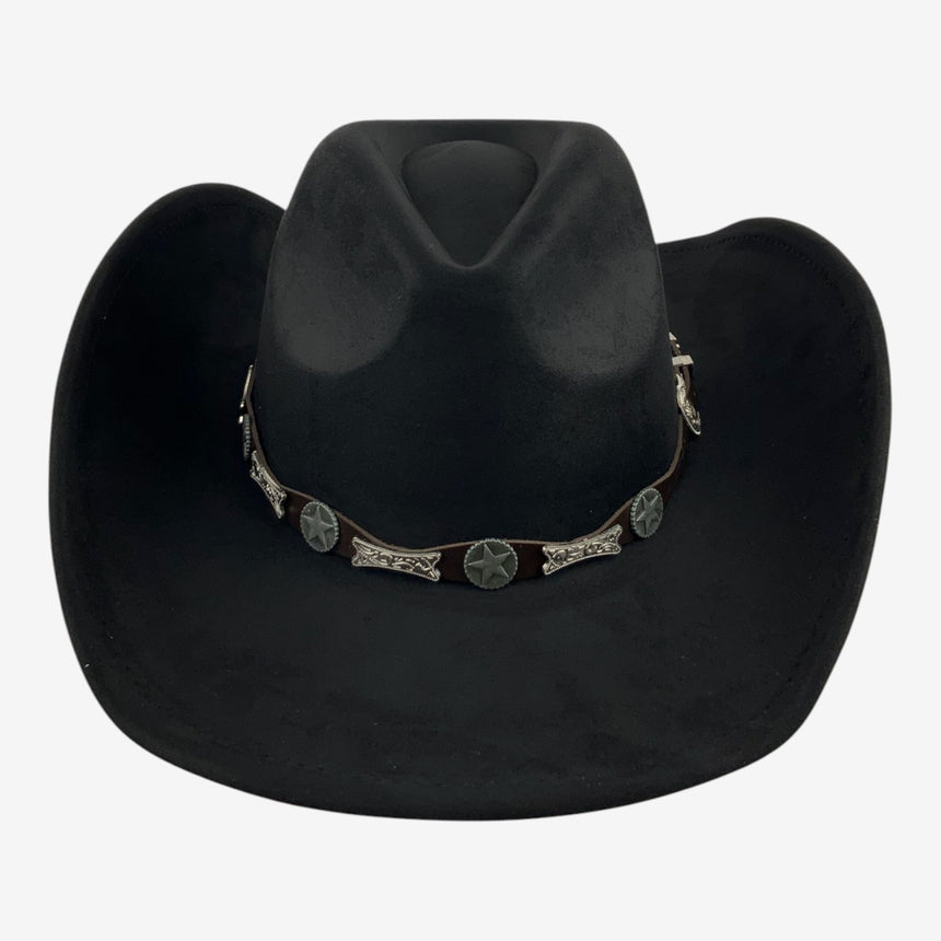 Faux Suede Cowboy Hat with Western Star Concho Band | Hats
