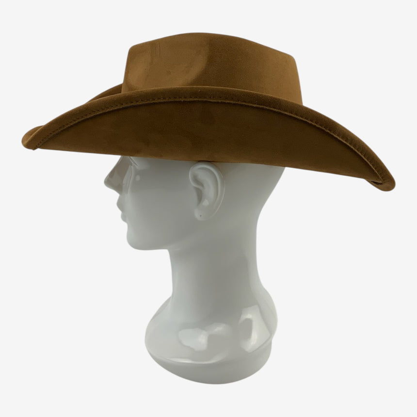 Brown Felt Cowboy Hat with Longhorn Emblem and Studded Band | Hats