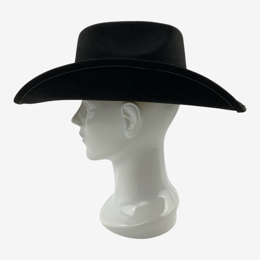 Black Felt Cowboy Hat with Longhorn Emblem and Studded Band | Hats