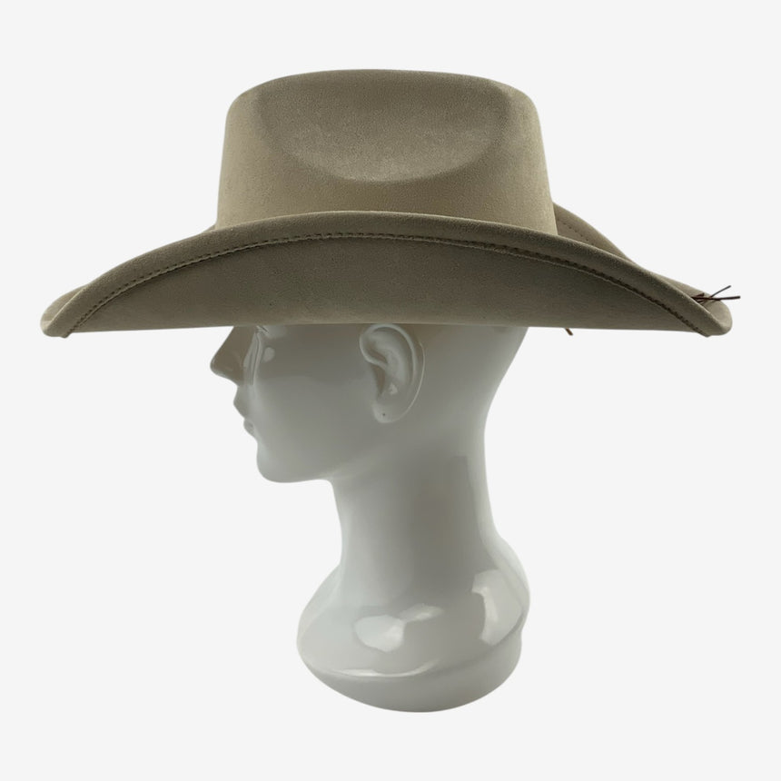 Bone Felt Cowboy Hat with Longhorn Emblem and Studded Band | Hats