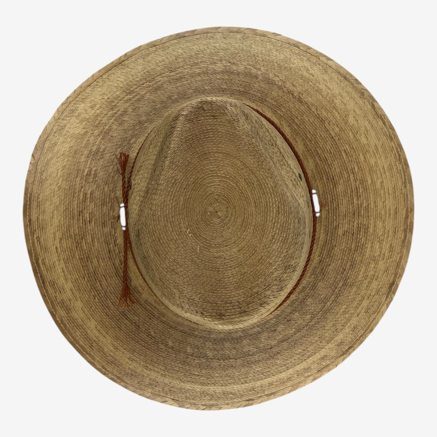 Wide-Brim Palm Straw Cowboy Hat with Braided Chin Cord | Hats