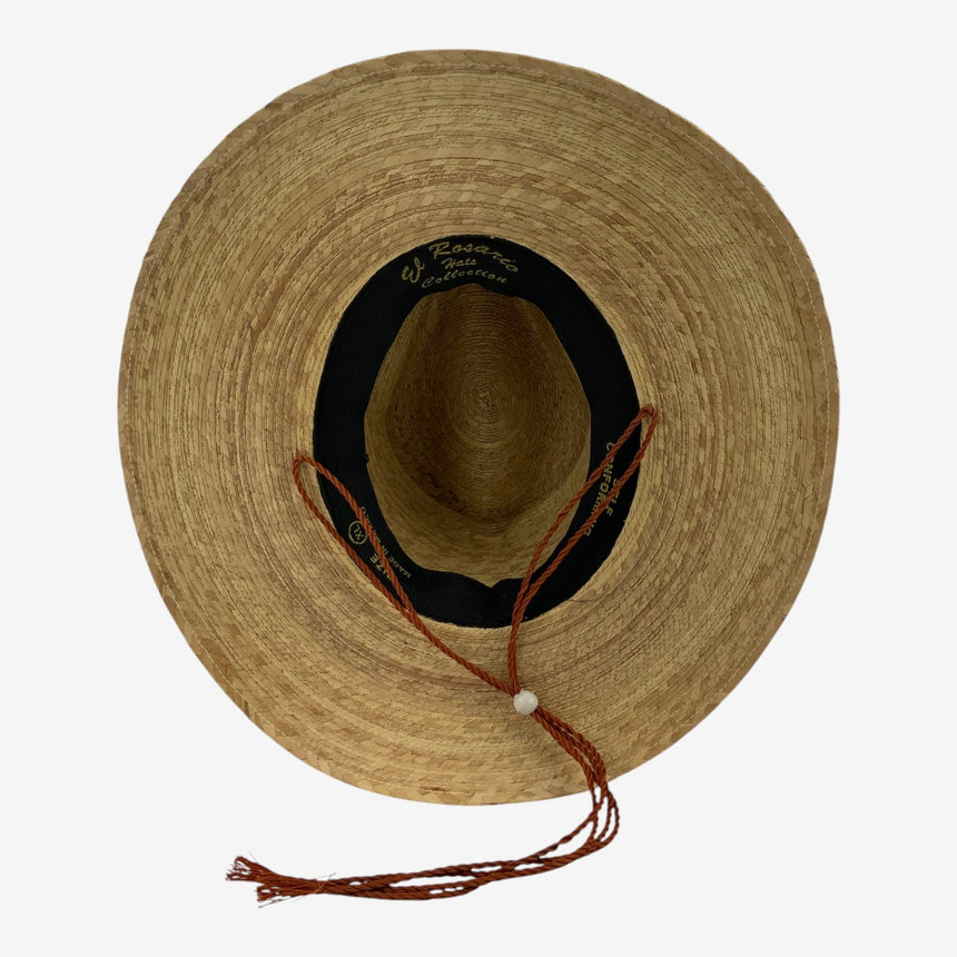 Wide-Brim Palm Straw Cowboy Hat with Braided Chin Cord | Hats