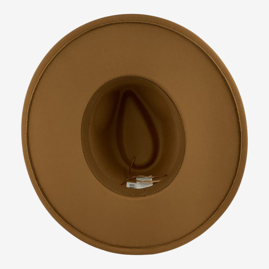 Wide-Brim Wool Felt Fedora with Southwest Embroidered Band | Hats