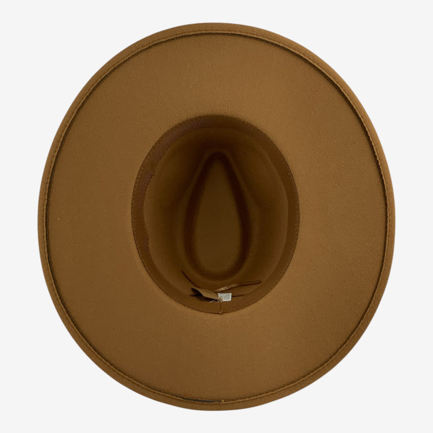 Wide-Brim Wool Felt Fedora with Silver Concho Band | Hats