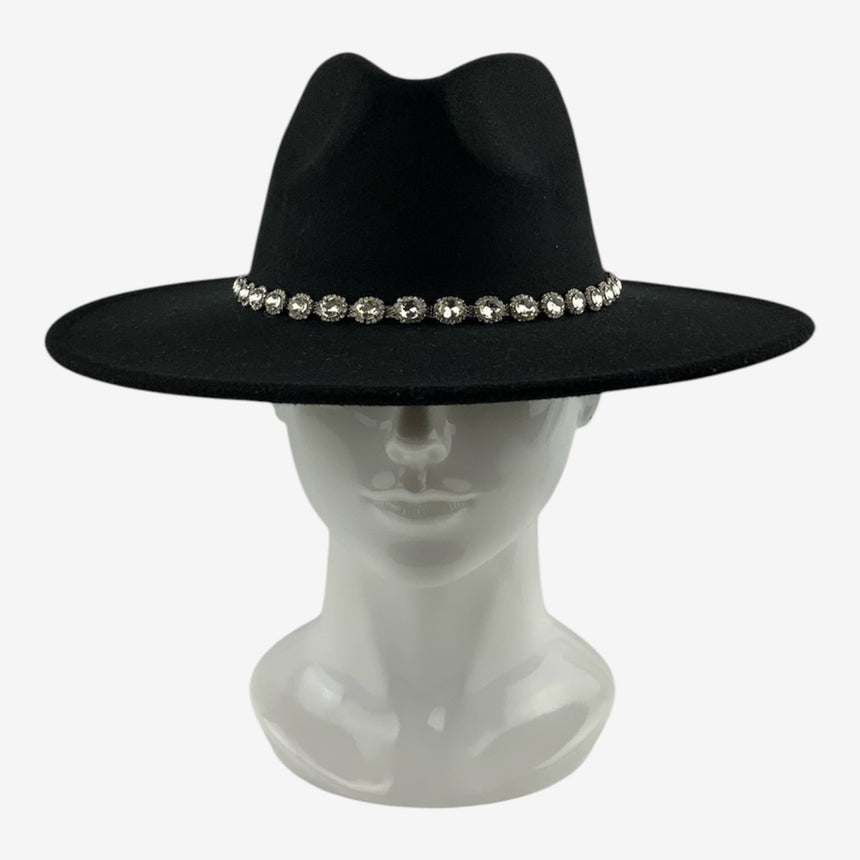 Wool Felt; Glass Rhinestones; Silver-Tone Alloy Settings