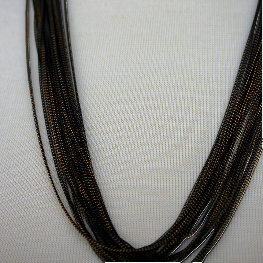 Multi-Strand Chain Necklace — Two-Tone Alloy, Draped Layers, alternate view of the draped strands