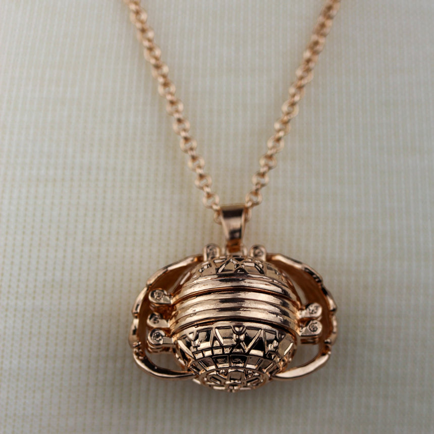 Expanding Photo Ball Locket — Gunmetal or Rose Gold Tone Alloy, rose gold finish alternate view of the closed locket