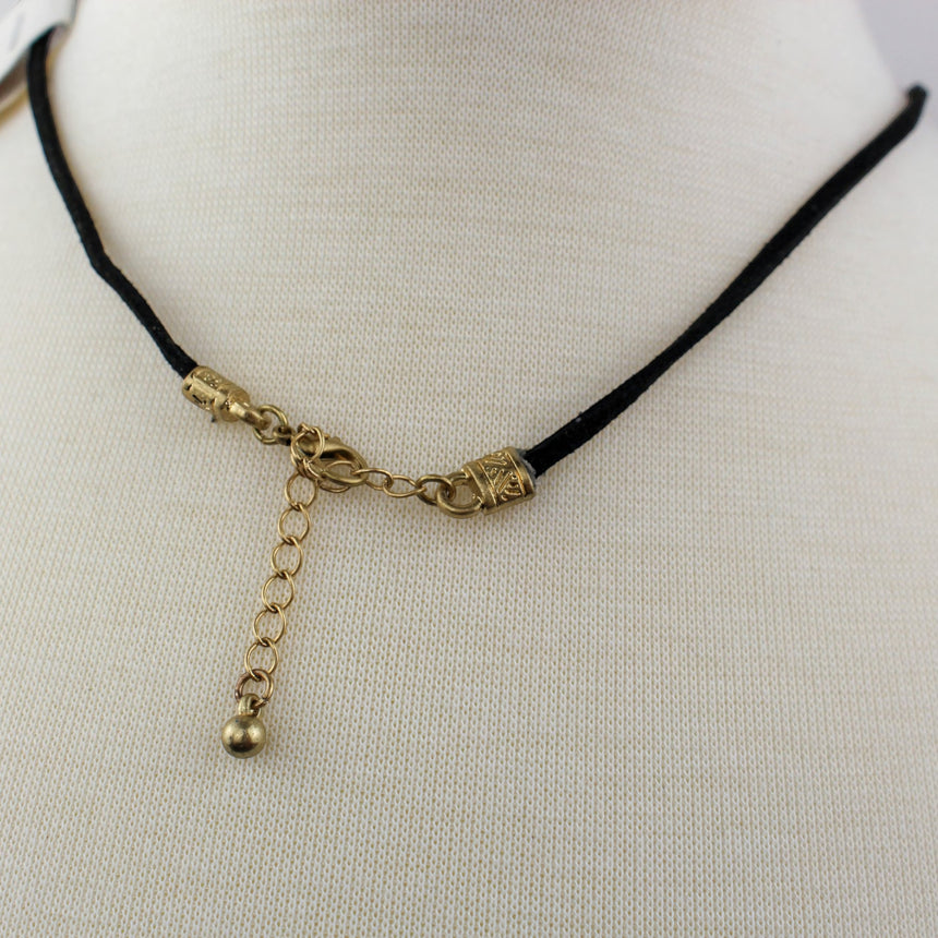 Cream Seed-Bead Tassel Necklace — Glass Beads, Faux Suede, lobster clasp and extender chain at the back