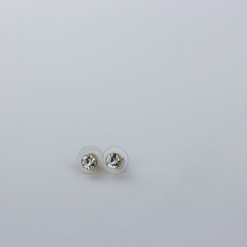 Blue Suede Choker Set — Gold-Tone Chain, Matching Stud Earrings, the matching crystal stud earrings from the set